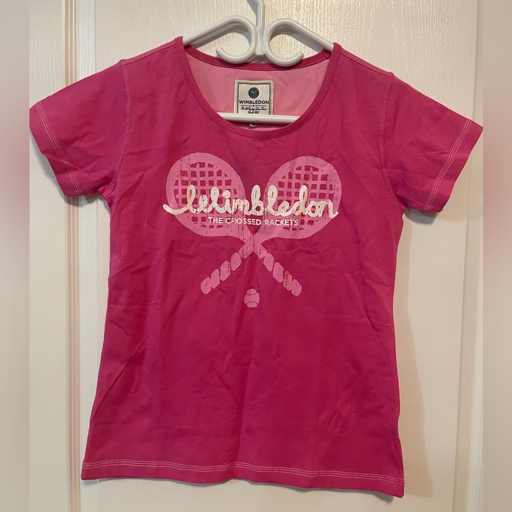 WIMBLEDON Championship bright pink t shirt UK 10